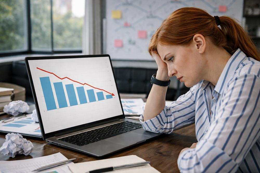 Разные брендовые материалы без единого стиля на рабочем столе дизайнера