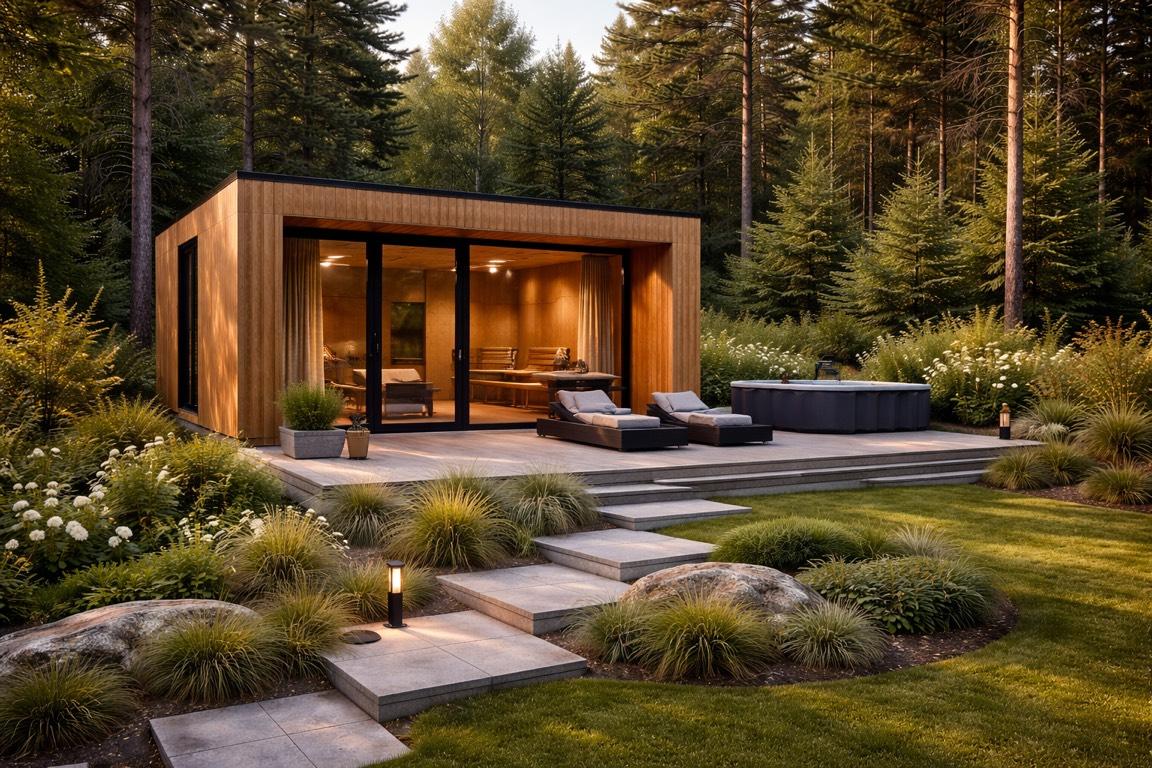 Баня с бассейном