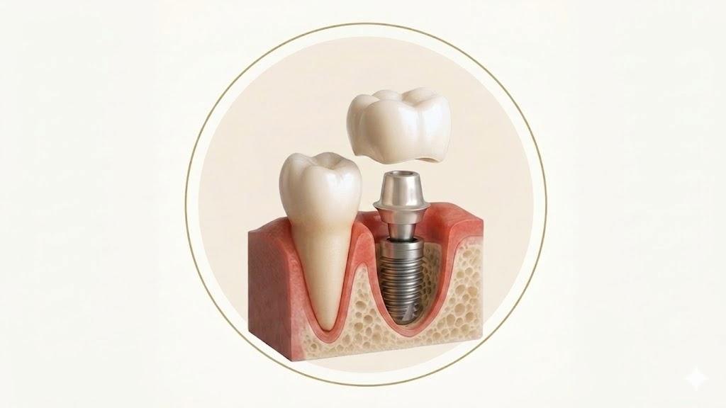 Коронка ZrO2 на имплантат