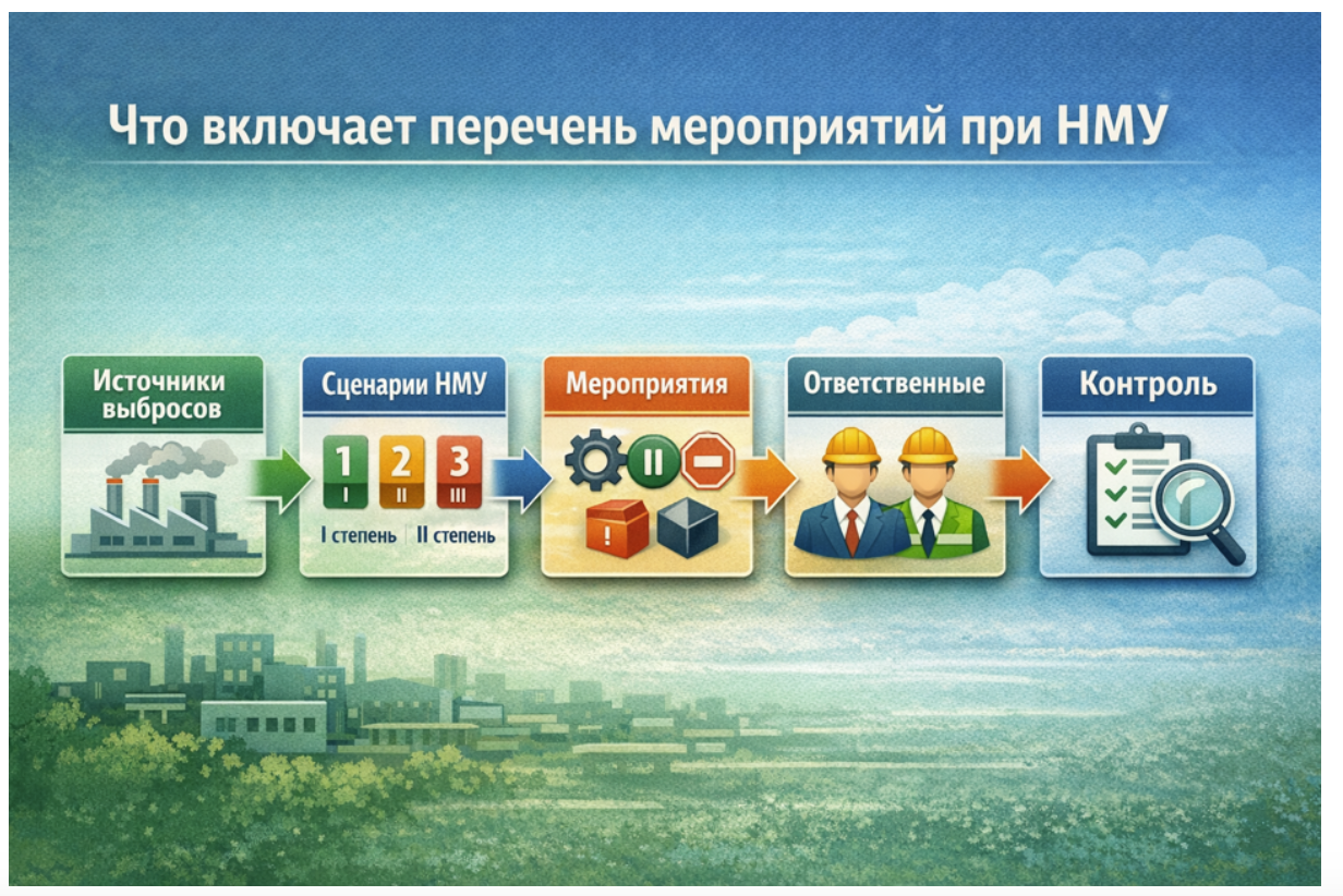 Состав перечня мероприятий при НМУ