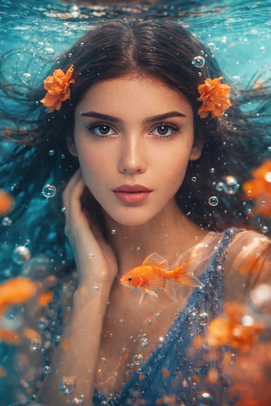 Подводная фантазия по фото нейросеть