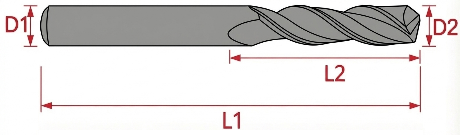 Фреза концевая, 8х40 мм, 35гр. по алюминию, Инреко