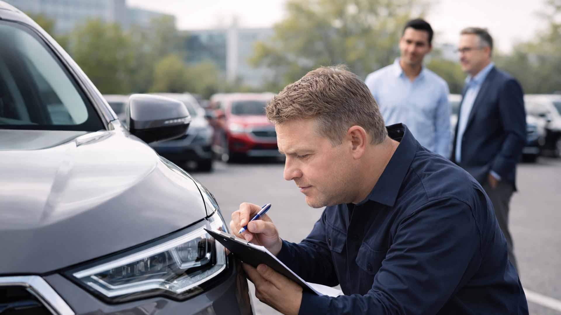 эксперт оценивает авто для продажи