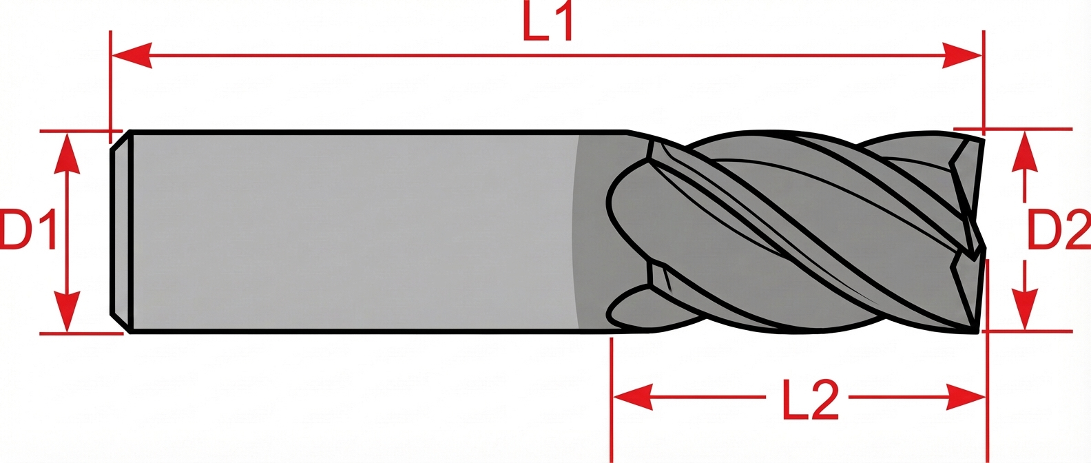 Фреза концевая, 14х21 мм, 35гр. по стали, Инреко