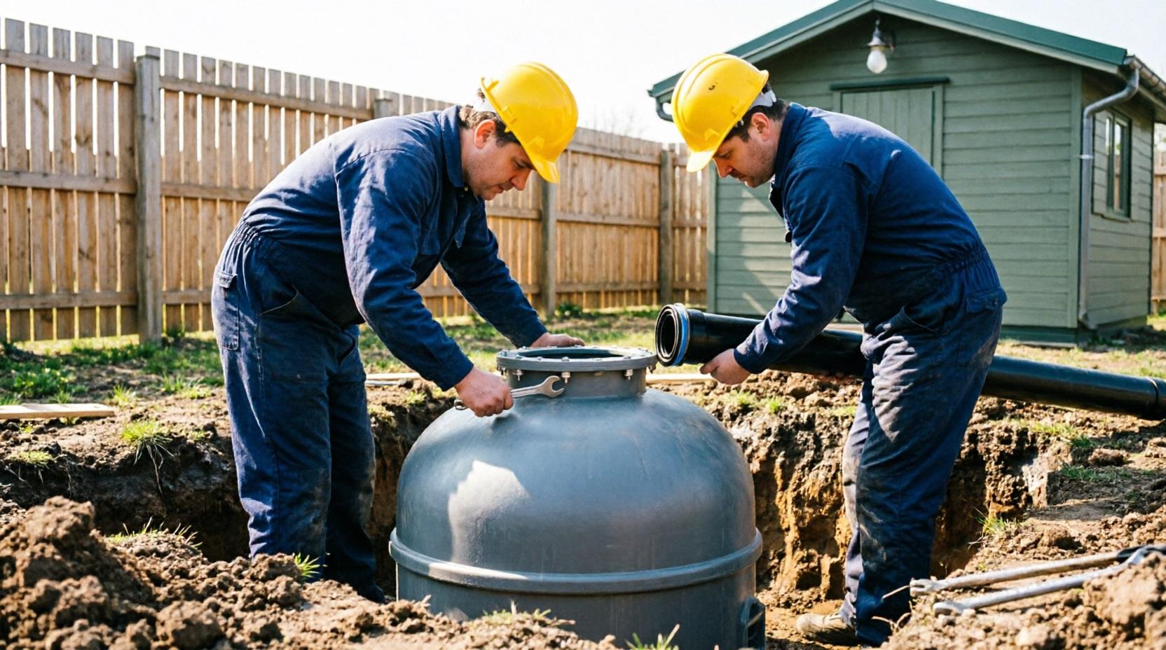 Монтаж пластикового септика на дачном участке